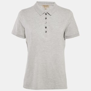 Burberry Grey Cotton Pique Polo T-Shirt L