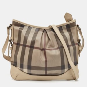 Burberry Beige Smoke Check PVC and Leather Hartham Crossbody Bag