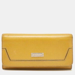 Burberry Yellow Leather Continental Wallet
