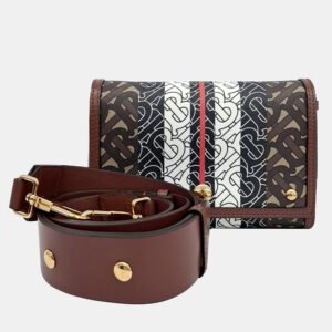 Burberry Multicolor Canvas and Leather TB Monogram Crossbody Bag