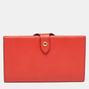 Burberry Red Leather Harlow Continental Wallet