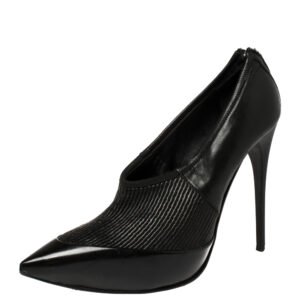 Burberry Black Leather Prorsum High Cut Booties Size 40.5
