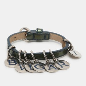 Bvlgari Blue Patent Leather Charm Bracelet