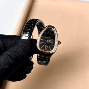 Bvlgari Black Diamond Ceramic Serpenti 102532 Quartz Women's Wristwatch 35 mm