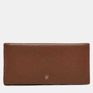 Carolina Herrera Brown Leather Bifold Continental Wallet