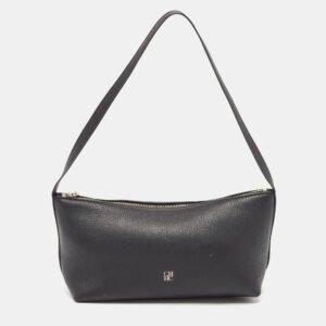 Carolina Herrera Black Leather Pochette Bag
