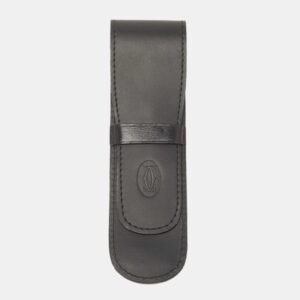 Cartier Black Leather Flap Pen Pouch