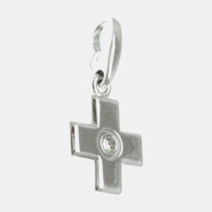 Cartier 18K White Gold and Diamond Cross Charm