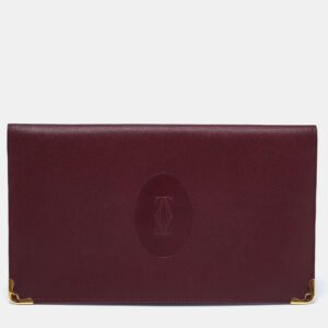 Cartier Burgundy Leather Must de Cartier Wallet Organizer