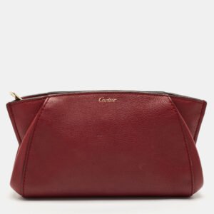 Cartier Red Leather C De Cartier Clutch