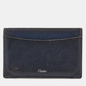 Cartier Navy Blue Leather Card Holder