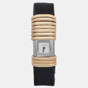 Cartier Silver 18K Yellow Gold Declaration 2611 Quartz Women's Wristwatch 16 mm