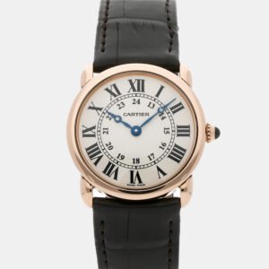 Cartier Ronde Louis Cartier W6800151 Quartz Rose Gold Silver Dial Women's Wristwatch 28mm