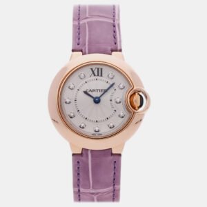 Cartier Ballon Bleu WE902050 Quartz Stainless Steel Silver Dial Women's Wristwatch 28mm