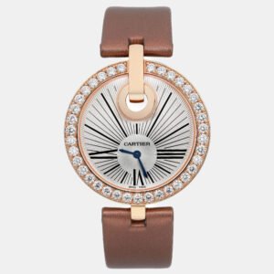 Cartier Silver 18k Rose Gold Captive De Cartier WG600011 Quartz Women's Wristwatch 35 mm
