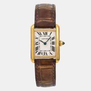 Cartier Tank Louis White 18K Yellow Gold  Quartz Women's Wristwatch 22 mm