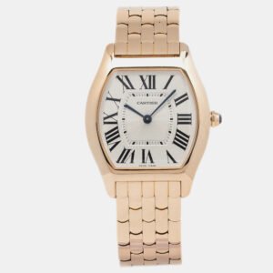 Cartier Silver 18K Rose Gold Tortue W1556366 Manual Winding Women's Wristwatch 31mm