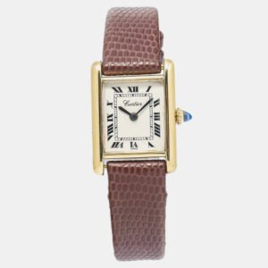 Cartier White Yellow Gold Tank Louis Manual Winding Women's Wristwatch 21mm
