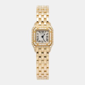 Cartier Panthere 2360 Quartz Cream 18K Yellow Gold Women's Wristwatch 17 mm