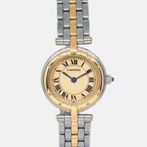 Cartier Panthere Vendome 1057920 Quartz Beige 18k Yellow Gold Stainless Steel Women's Wristwatch 24 mm