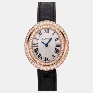 Cartier Hypnose WJHY0006 Quartz Rose Gold Silver Dial Women's Wristwatch 30mm