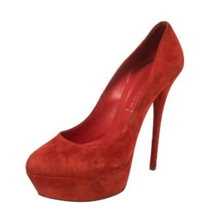 Casadei Red Suede Platform Pumps Size 40
