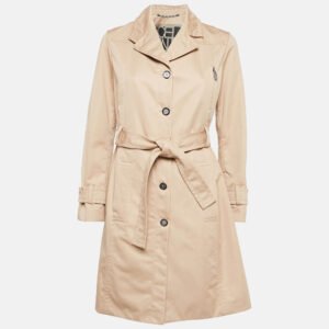 Celine Light Brown Cotton Blend Single Breasted Trench Coat M