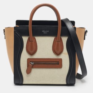 celine multicolor leather and fabric nano luggage tote