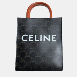 Celine Brown Canvas Mini Triomphe Tote Bag