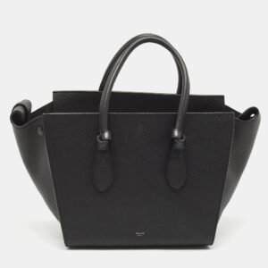 Celine Black Leather Mini Tie Tote