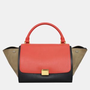 Celine Tri-Color Calfskin Leather Medium Trapeze Bag
