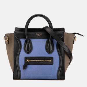 Celine Multicolor Nano Tricolor Leather Luggage Tote