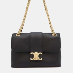 Celine Black Calf Leather Teen Victoire Chain Shoulder Bag