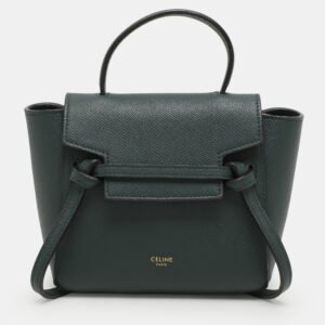 Celine Green Leather Pico Belt Top Handle Bag