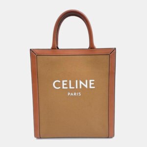 Celine Brown Canvas Cabas Vertical Small bag