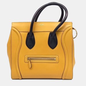 Celine Yellow Leather luggage bag