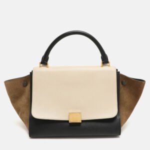 Celine Tricolor Leather Small Trapeze Top Handle Bag