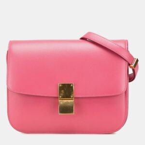 luxury-women-celine-used-handbags-p1156647-003 Celine Pink Medium Calfskin Classic Box