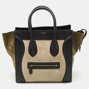 Celine Multicolor Leather and Suede Mini Luggage Tote
