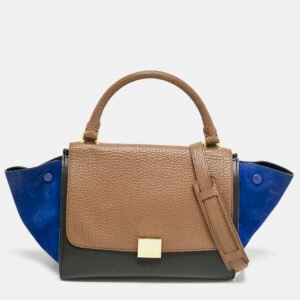 Celine Tricolor Leather Small Trapeze Top Handle Bag