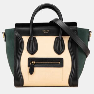 Celine Multicolor Nano Nubuck and Calfskin Luggage Tote