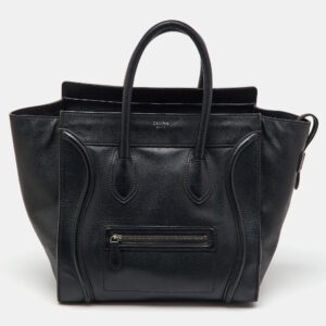 Celine Black Leather Mini Luggage Tote
