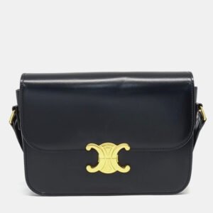 Celine Black Leather Triumph Medium Bag