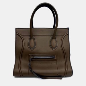 Celine Brown Leather Phantom Luggage Bag