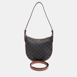 Celine Black Coated Canvas Small Eloise Hobo Bag