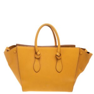 Celine Yellow Leather Small Tie Tote