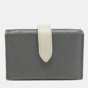 Celine Grey/Off White Leather Accordion Card Holder