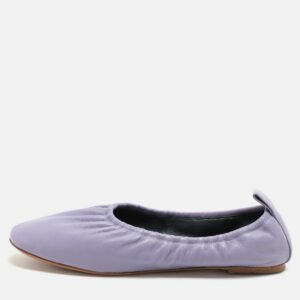 Celine Purple Leather Scrunch Ballet Flats Size 37.5