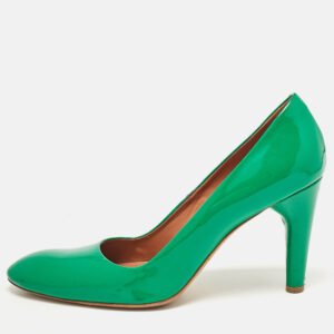Celine Green Patent Leather Round Toe Pumps Size 39