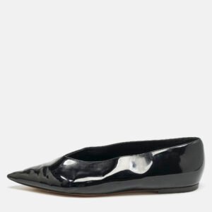Celine Black Leather V-Neck Ballet Flats Size 40